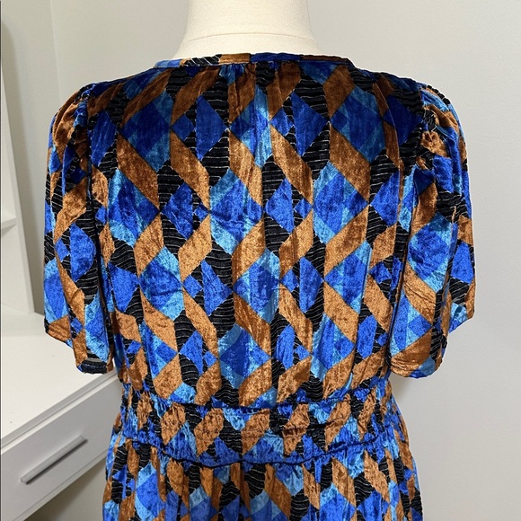 Anthropologie Velvet Geometric Mini Dress - Picture 5 of 8
